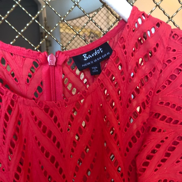 Bardot Cut Out Bright Orange/Red Dress Size 8 - Picture 2 of 3